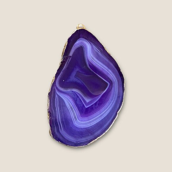 Large Purple Agate Slice Pendant - Picture 3 of 3
